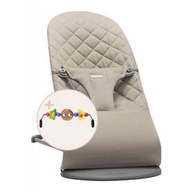 Кресло-шезлонг BabyBjorn Bliss Woven Sand Grey арт. 6061.17 с игрушкой Balance 0805.00