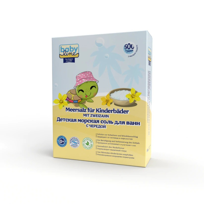 Соль для ванн Детская с чередой 500г (2 фильтра-пакета х 250г) Babyline арт.3001997