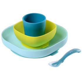 Набор силиконовой посуды Beaba 4 предмета, арт.913428 (цвет: синий)