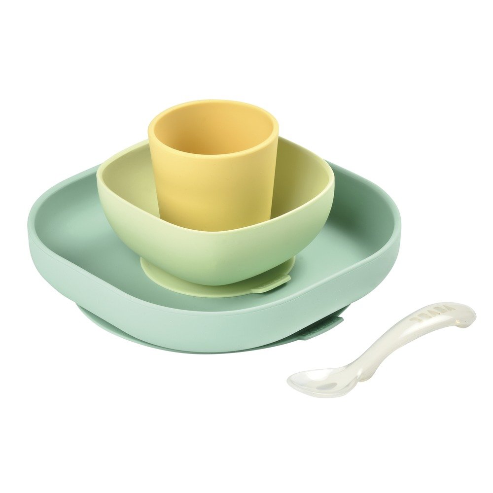 Набор силиконовой посуды Beaba 4 предмета, арт.913436 (цвет: жёлтый)