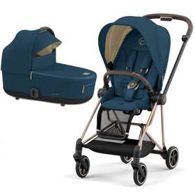 Коляска 2 в 1 Cybex Mios III Mountain Blue на шасси Rosegold