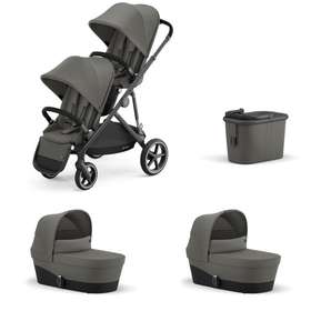 Коляска 2 в 1 для двойни Cybex Gazelle S (BLK / Soho Grey)