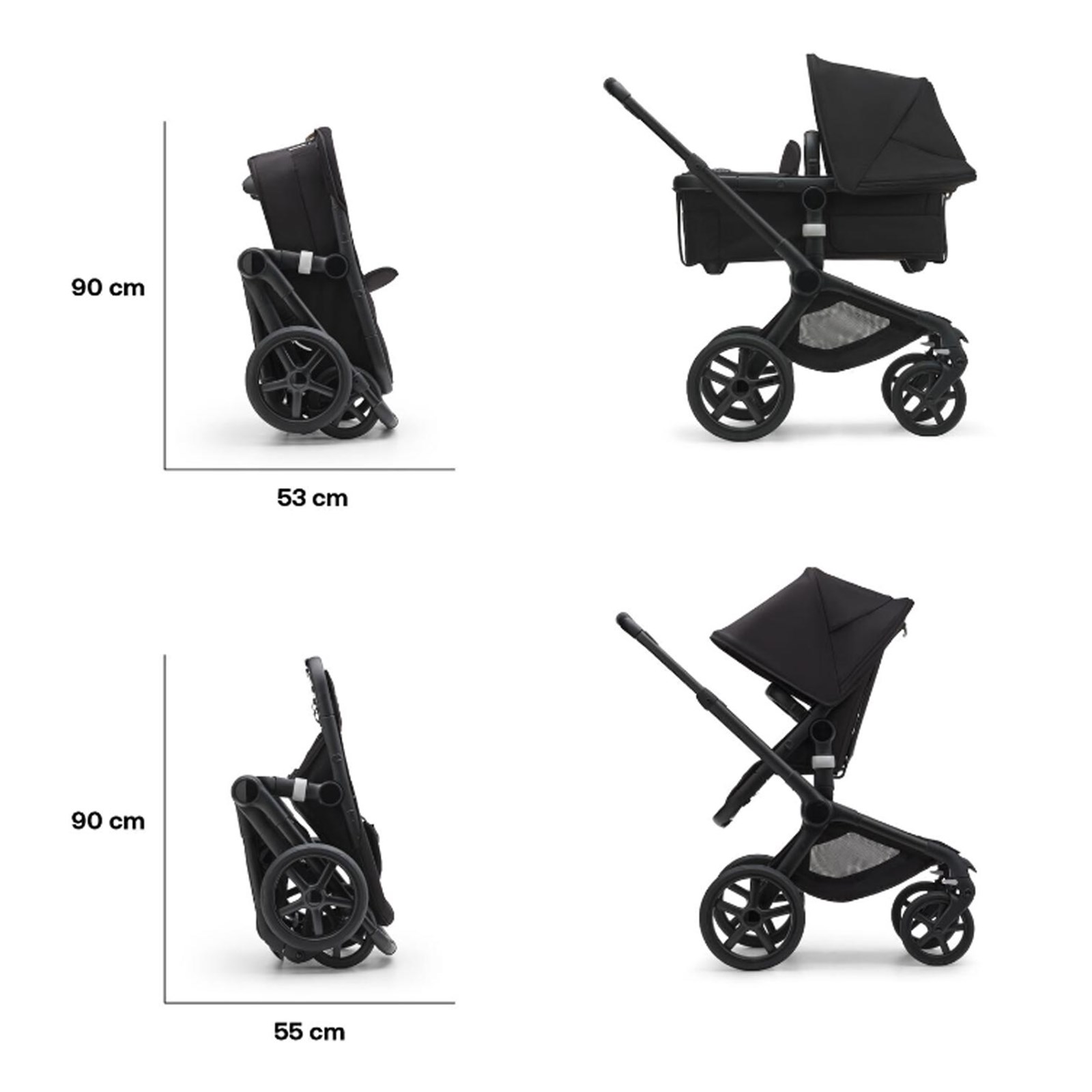 2 1 Bugaboo Fox 5 Complete BLACK GREY MELANGE