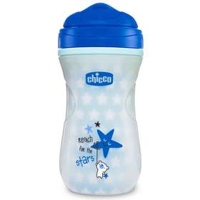 Чашка-поильник с двойными стенками Chicco Shiny Cup 14мес+ (носик-ободок) Голубой, 266 мл, 340728605