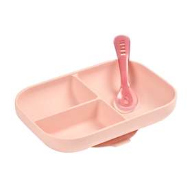 Набор посуды Beaba: тарелка, ложка (Pink) арт.913456