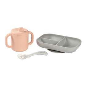 Набор посуды Beaba: тарелка, ложка, поильник (Pink) арт.913527