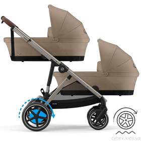 Коляска 2 в 1 для двойни Cybex Gazelle S Almond Beige