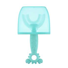 Зубная щетка-массажер для детей "Крабик" с футляром (голубой) ROXY-KIDS арт.RTM-005-B