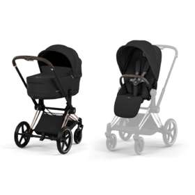 Коляска Cybex Priam V, 2 в 1 Comfort Sepia Black, Rose Gold Frame