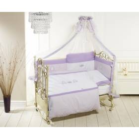 Комплект для кроватки Feretti Orsetti Long (6 предметов) Violet/white